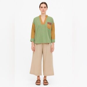 Ace & Jig Lizzie Top Cotton Pullover In Cantaloupe Mixed Print NWT